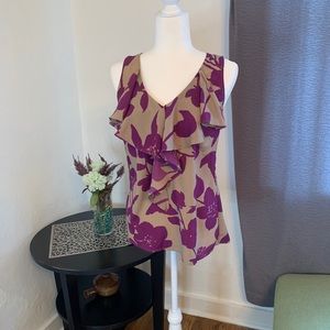 Loft Blouse Ruffles Sleeveless